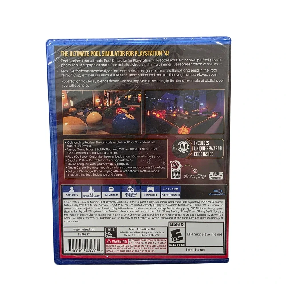 Pool Nation PS4 Video Game 2019 Billiards Wired Productions